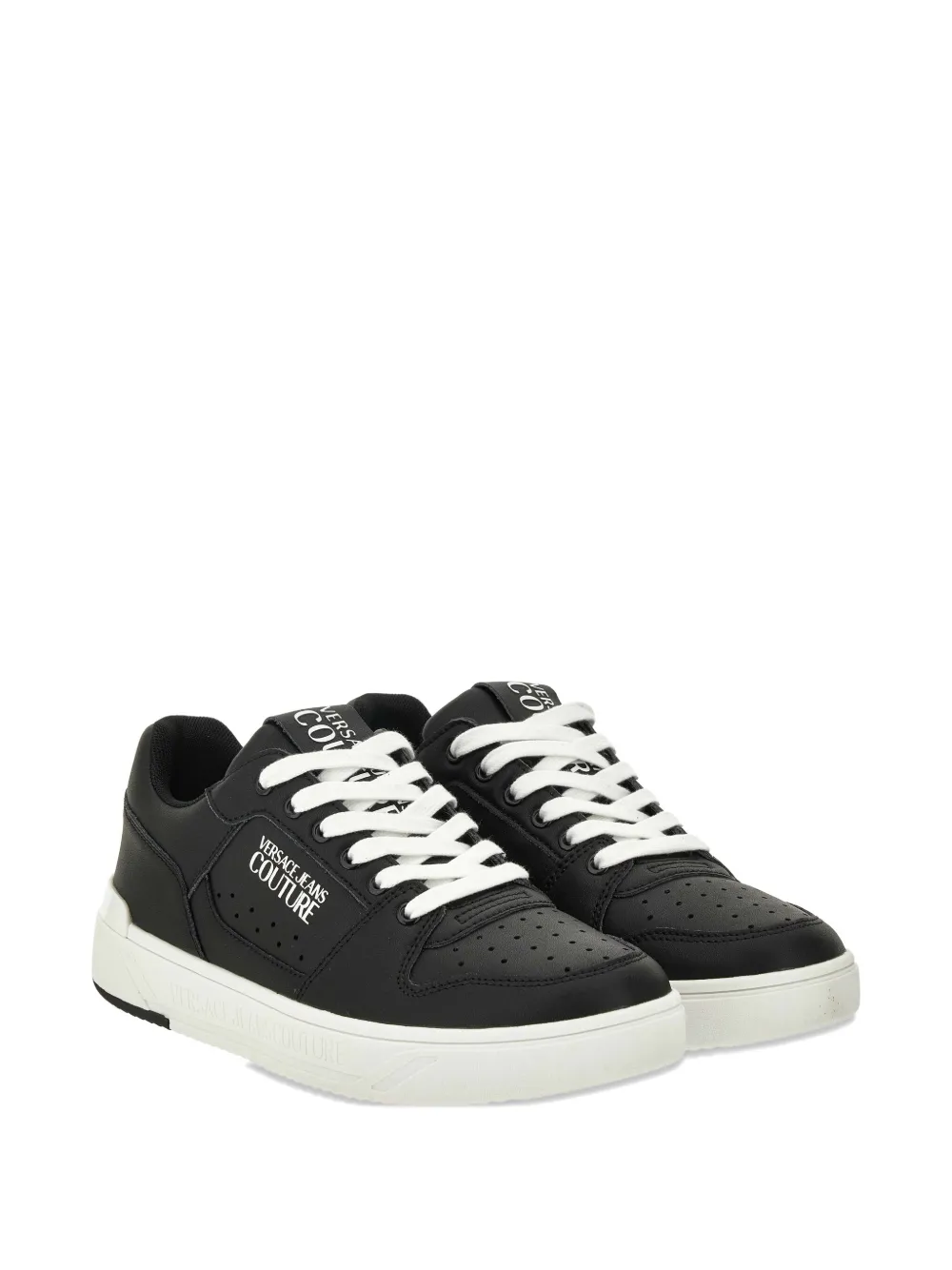 Versace Jeans Couture logo-detailed leather sneakers Black