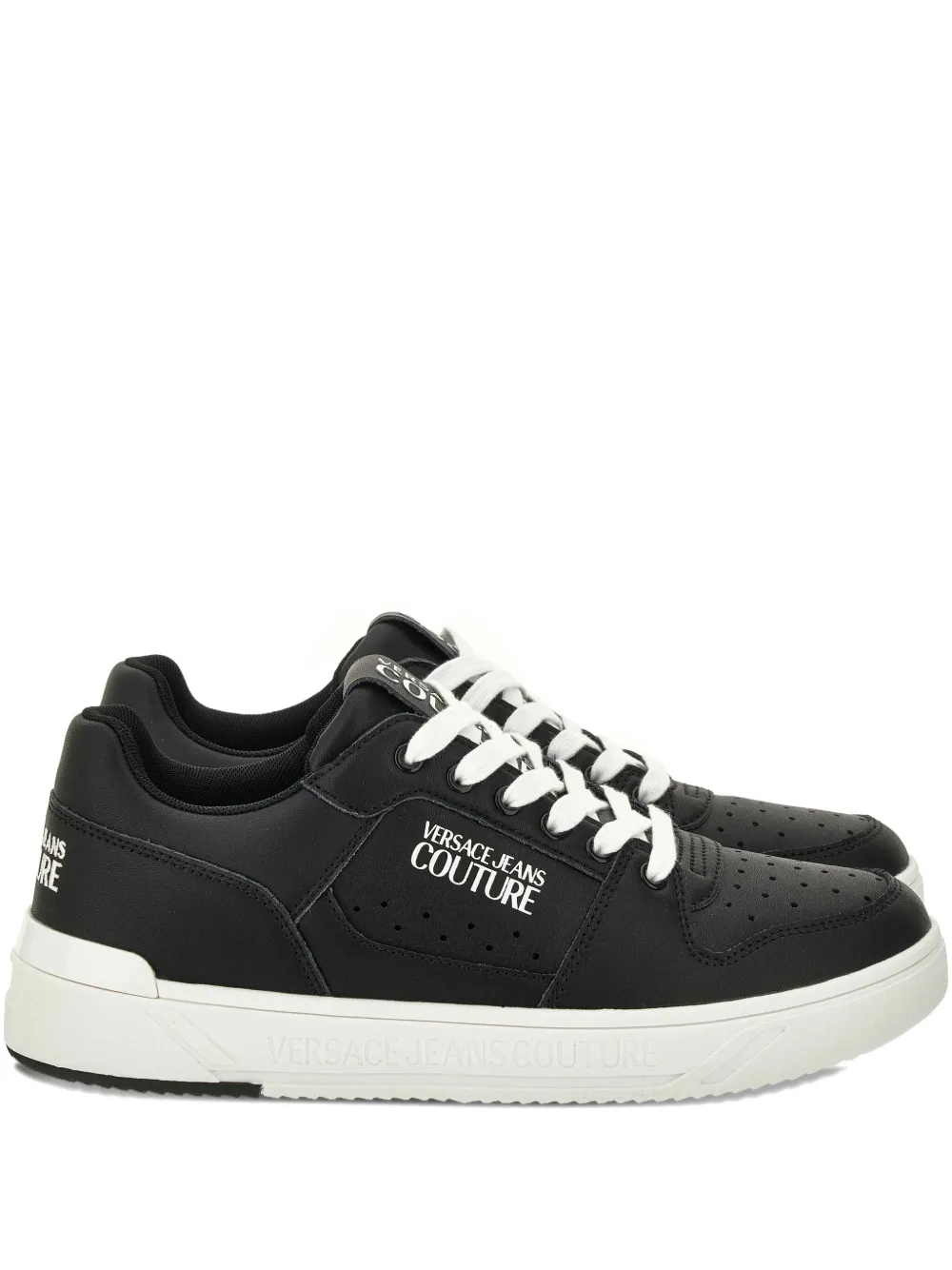 Versace Jeans Couture logo-detailed leather sneakers Black