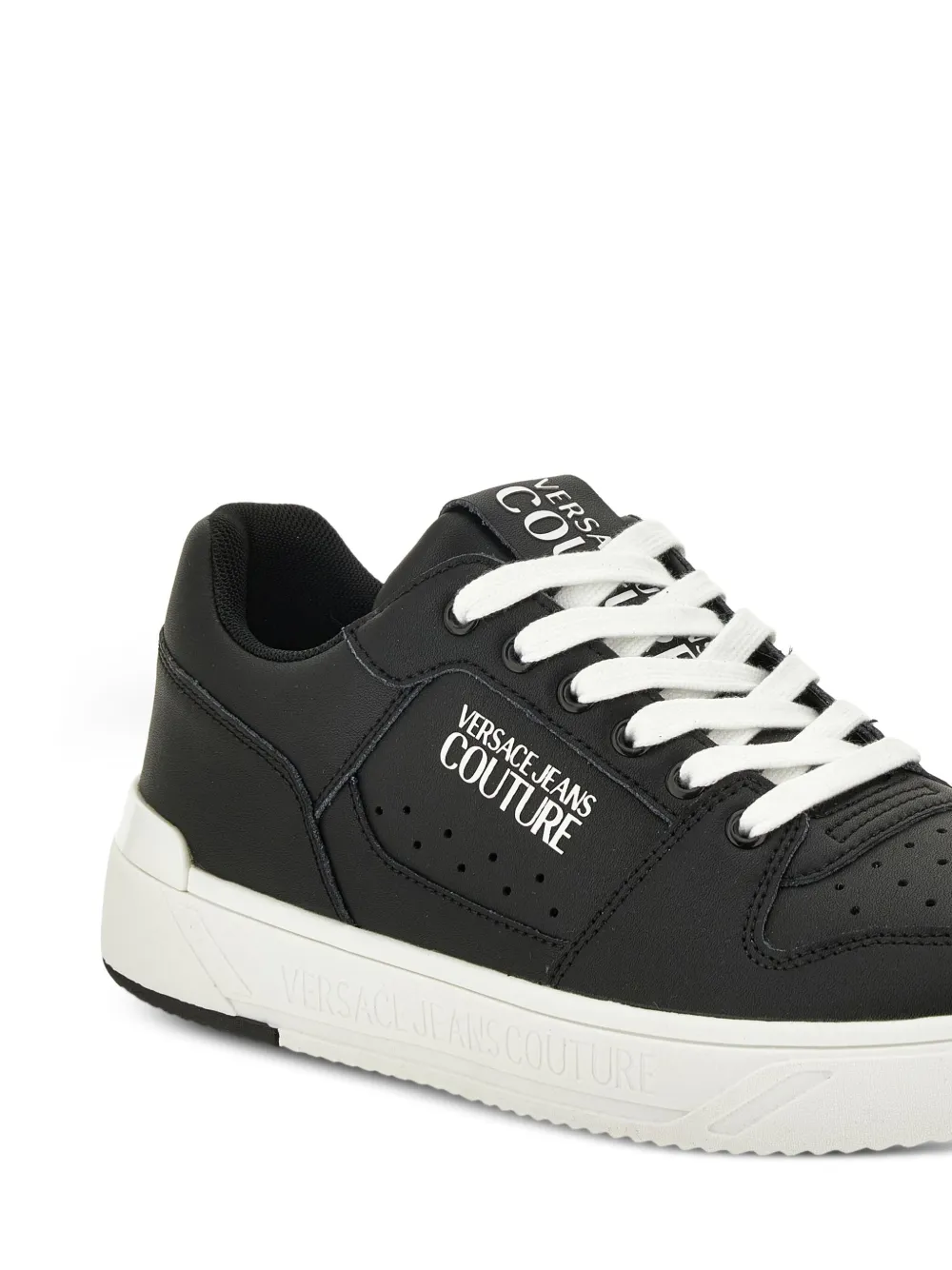 Versace Jeans Couture logo-detailed leather sneakers Black