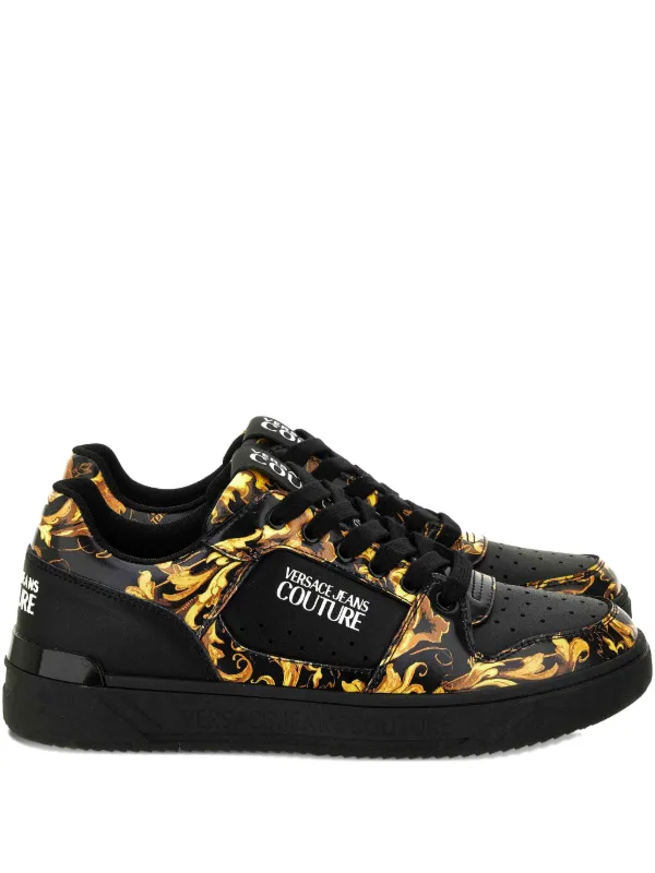 Versace Jeans Couture barocco-print lace-up Sneakers Black