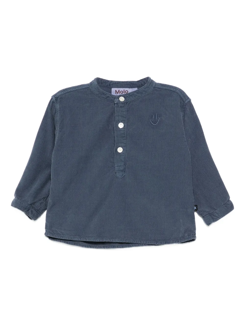 Molo Top met geborduurde knoop Blauw