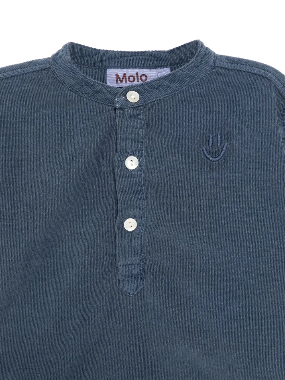 Molo Top met geborduurde knoop Blauw