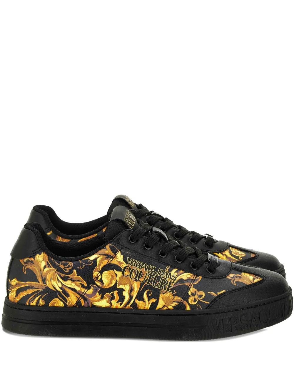 Versace Jeans Couture Baroque-print sneakers Black