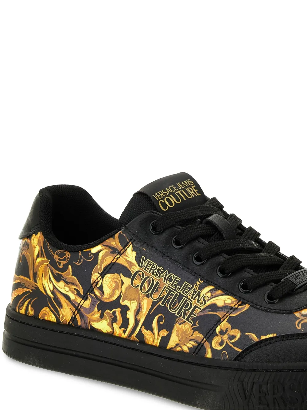 Versace Jeans Couture Sneakers met barokprint Zwart