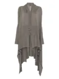 Rick Owens ribbed asymmetric wool coat - Grey
