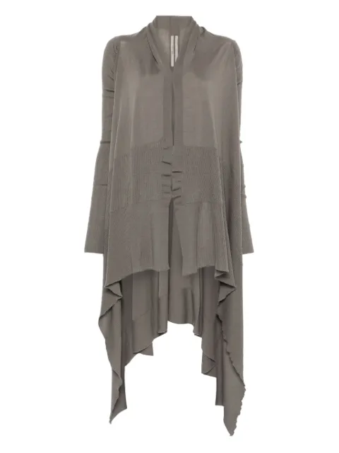 Rick Owens ribbed asymmetric wool coat