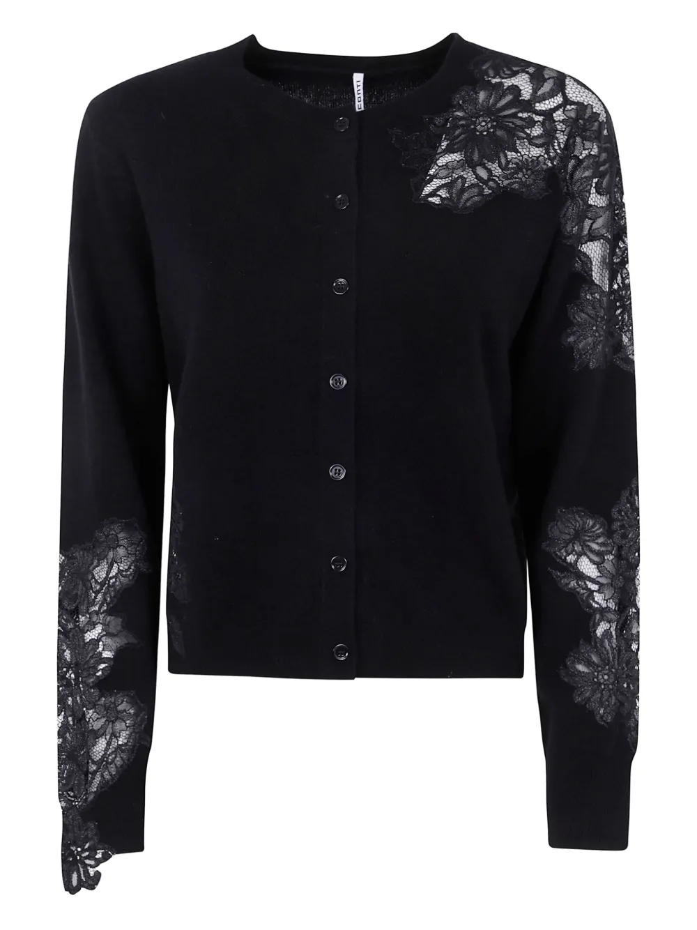 Liviana Conti lace-paneled wool cardigan | Black | Image 1