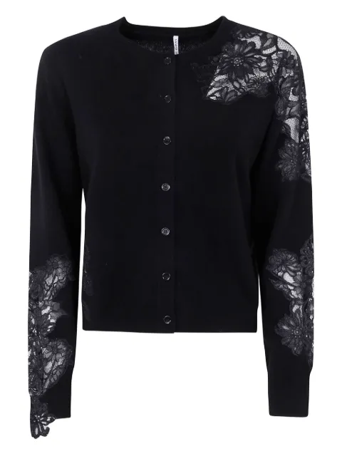 Liviana Conti lace-paneled wool cardigan