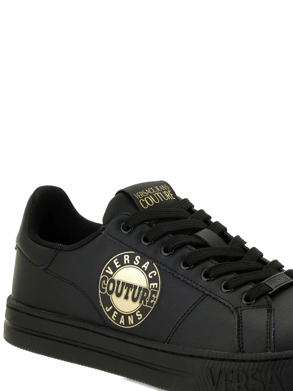 Versace Jeans Couture Sneakers met logoplakkaat Zwart
