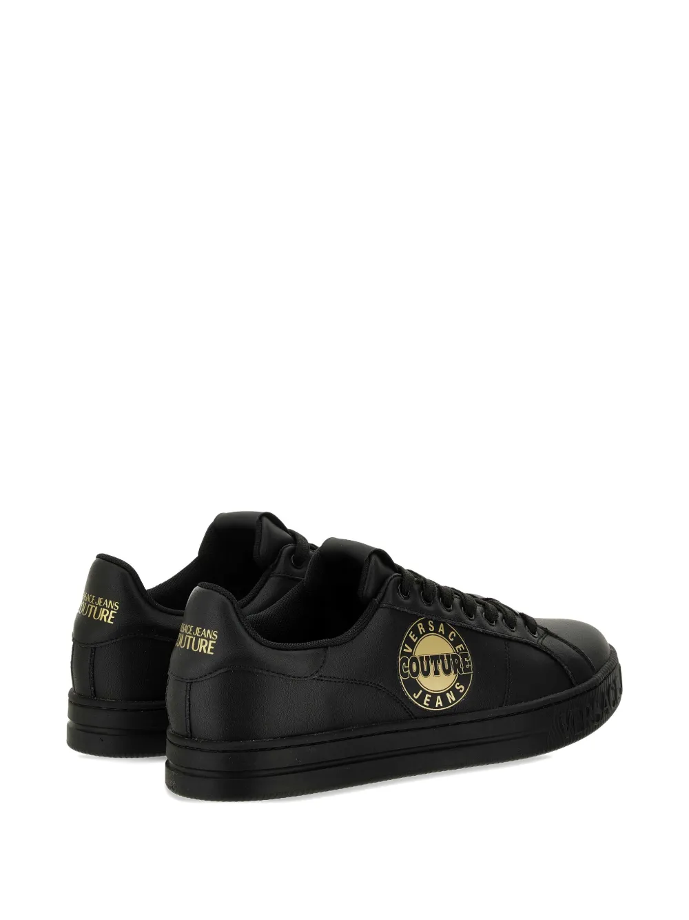 Versace Jeans Couture Sneakers met logoplakkaat Zwart
