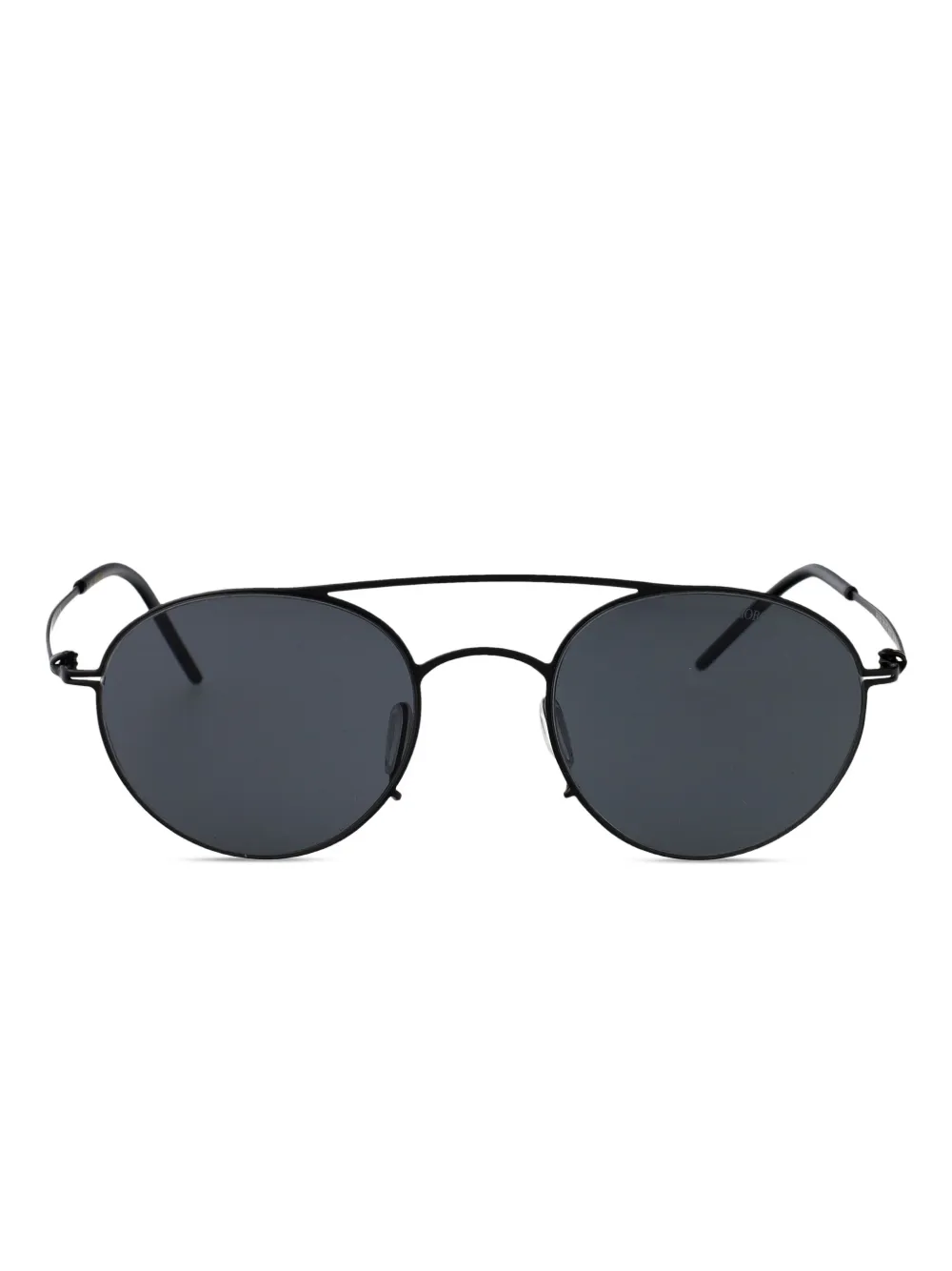 Giorgio Armani 0AR6169 round-frame metal sunglasses Zwart