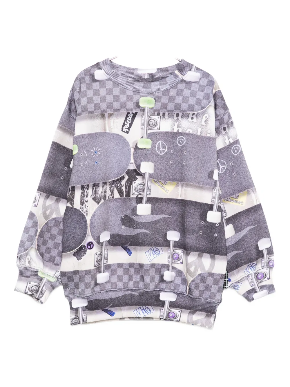 Molo Sweater met skateboard print Grijs