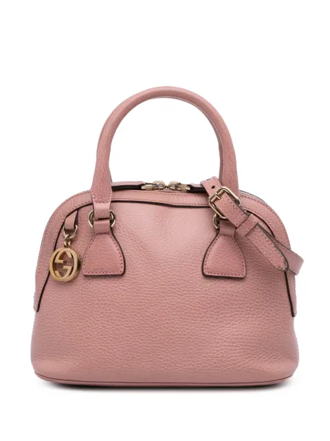 Gucci Pre-Owned bolsa satchel Mini Leather GG Charm Dome 2016-2024
