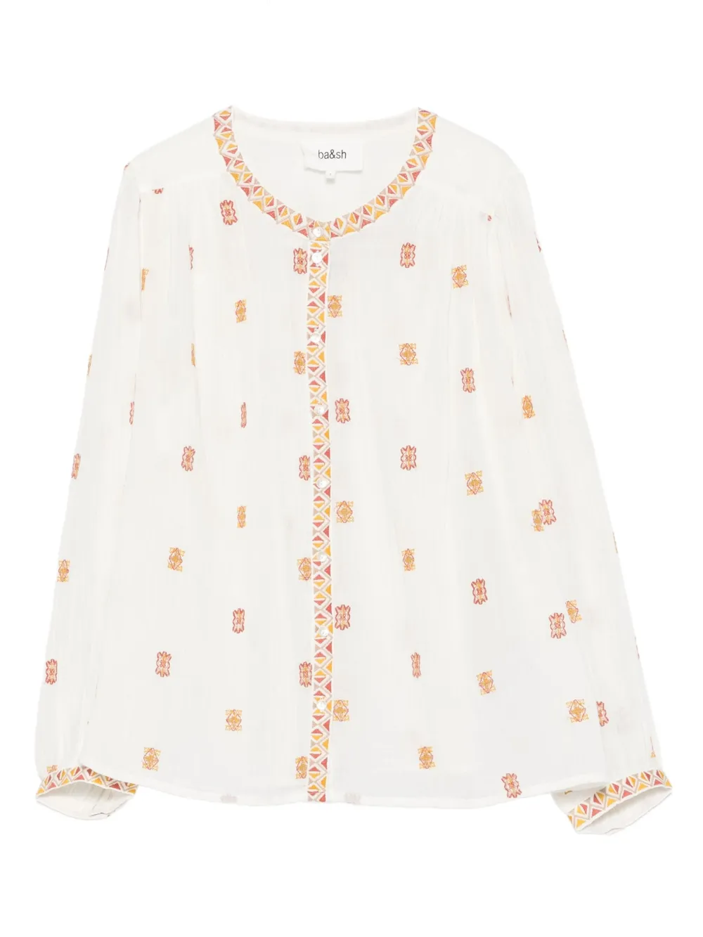 Ba&Sh Daphne geometric-pattern blouse Wit
