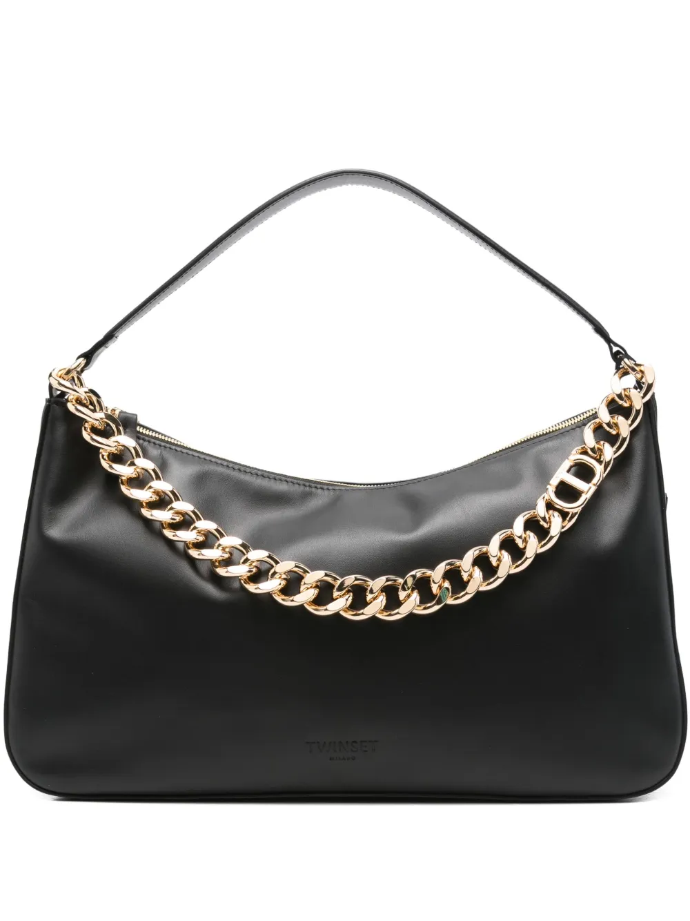 TWINSET Liliane chain-embellished shoulder bag - ブラック TWINSET Liliane chain-embellished shoulder bag - ブラック