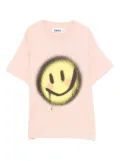Molo spray-paint smiley-face T-shirt - Pink