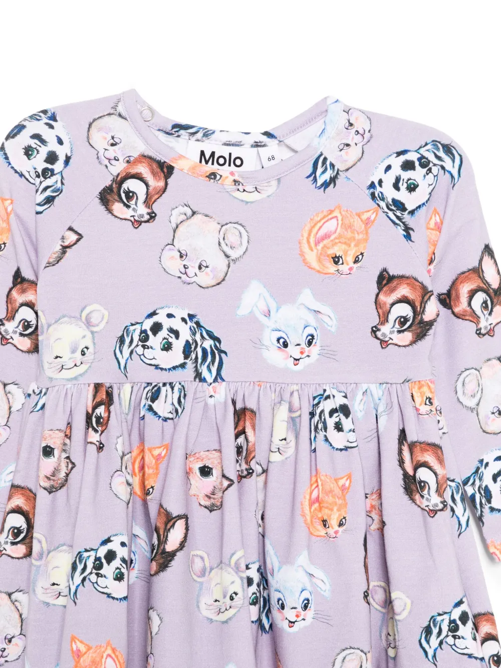  Molo Animal-print Flared Dress - Purple 