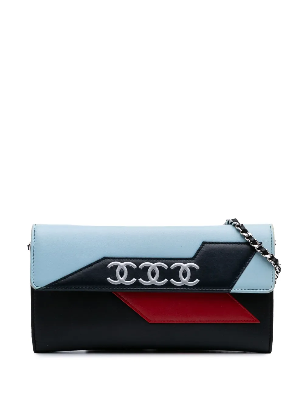 CHANEL Pre-Owned 2016-2017 ラムスキン エアラインズ ウォレットオンチェーン ショルダーバッグ - ブルー CHANEL Pre-Owned 2016-2017 ラムスキン エアラインズ ウォレットオンチェーン ショルダーバッグ - ブルー
