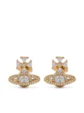 Vivienne Westwood orb cross cubic zirconia earrings - Gold