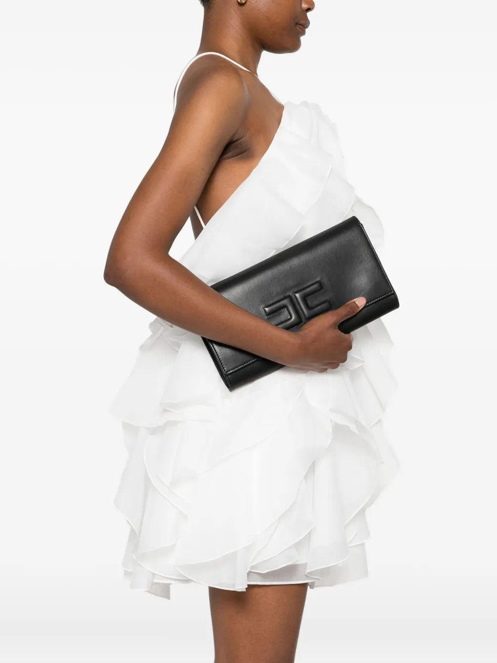 Elisabetta Franchi embossed-logo clutch bag | Image 2