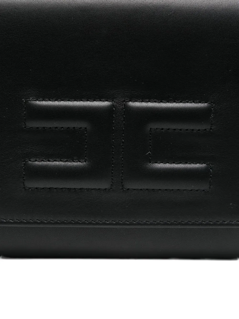 Elisabetta Franchi Clutch met logo-reliëf Zwart