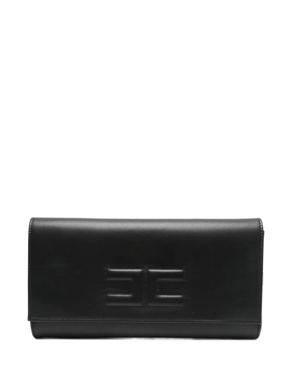 Elisabetta Franchi Clutch met logo-reliëf Zwart