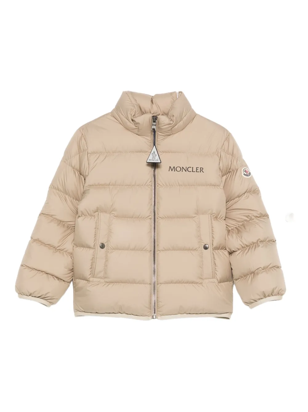 Moncler Enfant Bajan logo-print quilted jacket Beige