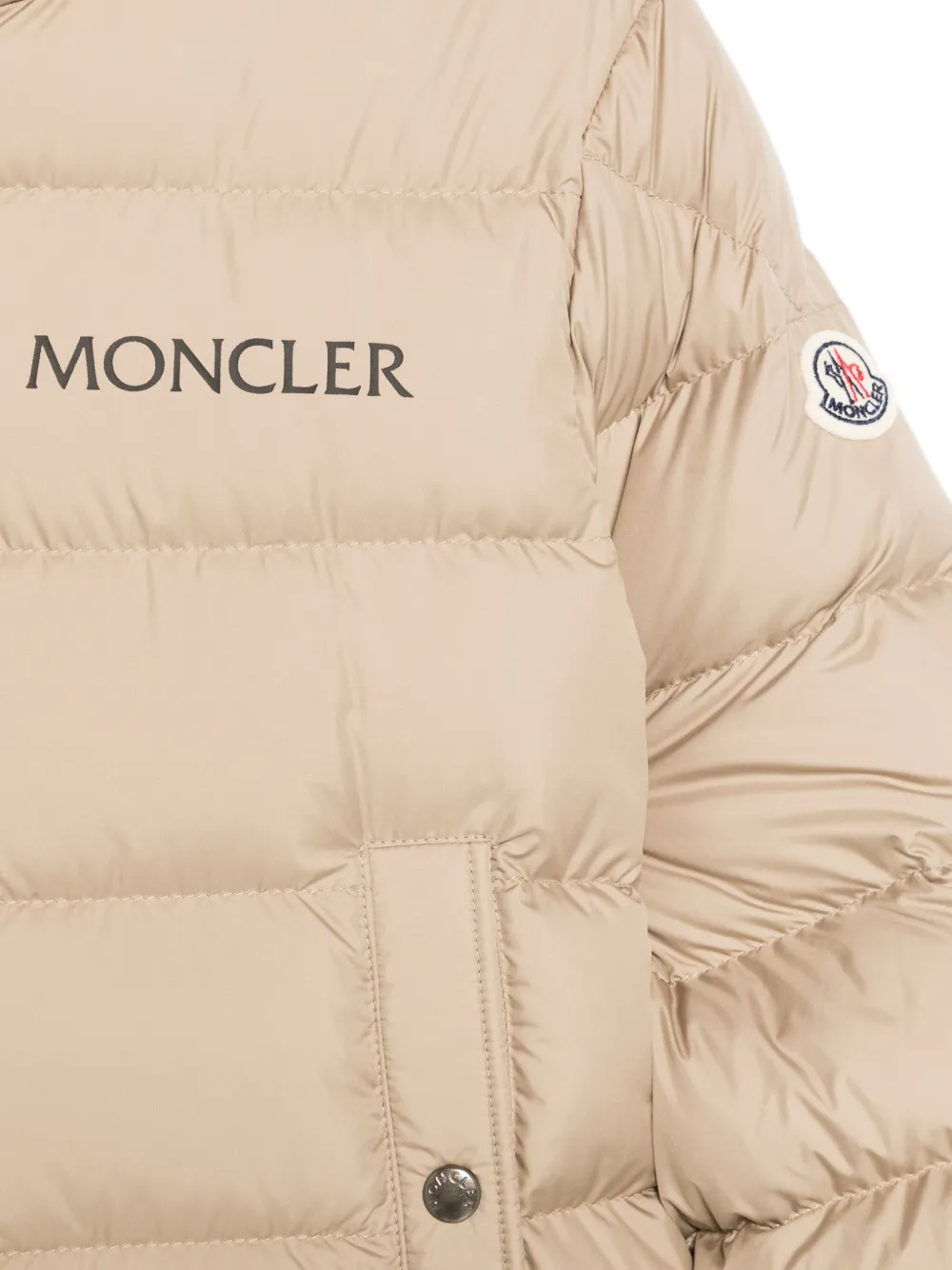 Moncler Enfant Bajan logo-print quilted jacket Beige