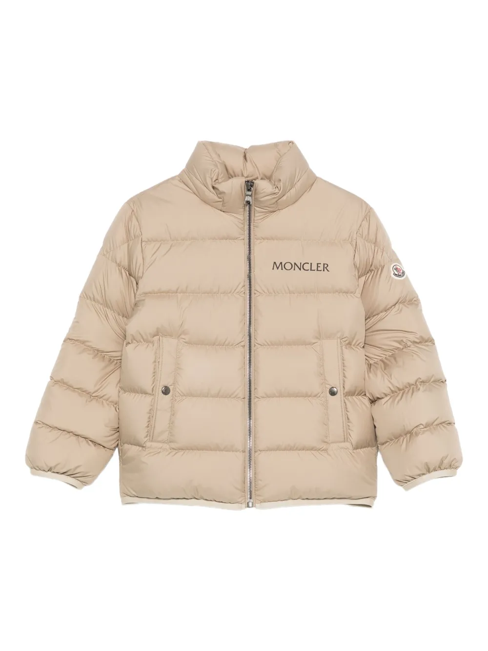 Moncler Enfant Bajan logo-print quilted jacket | Neutrals | Image 1