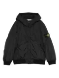 Stone Island Junior hooded logo-patch jacket - Black