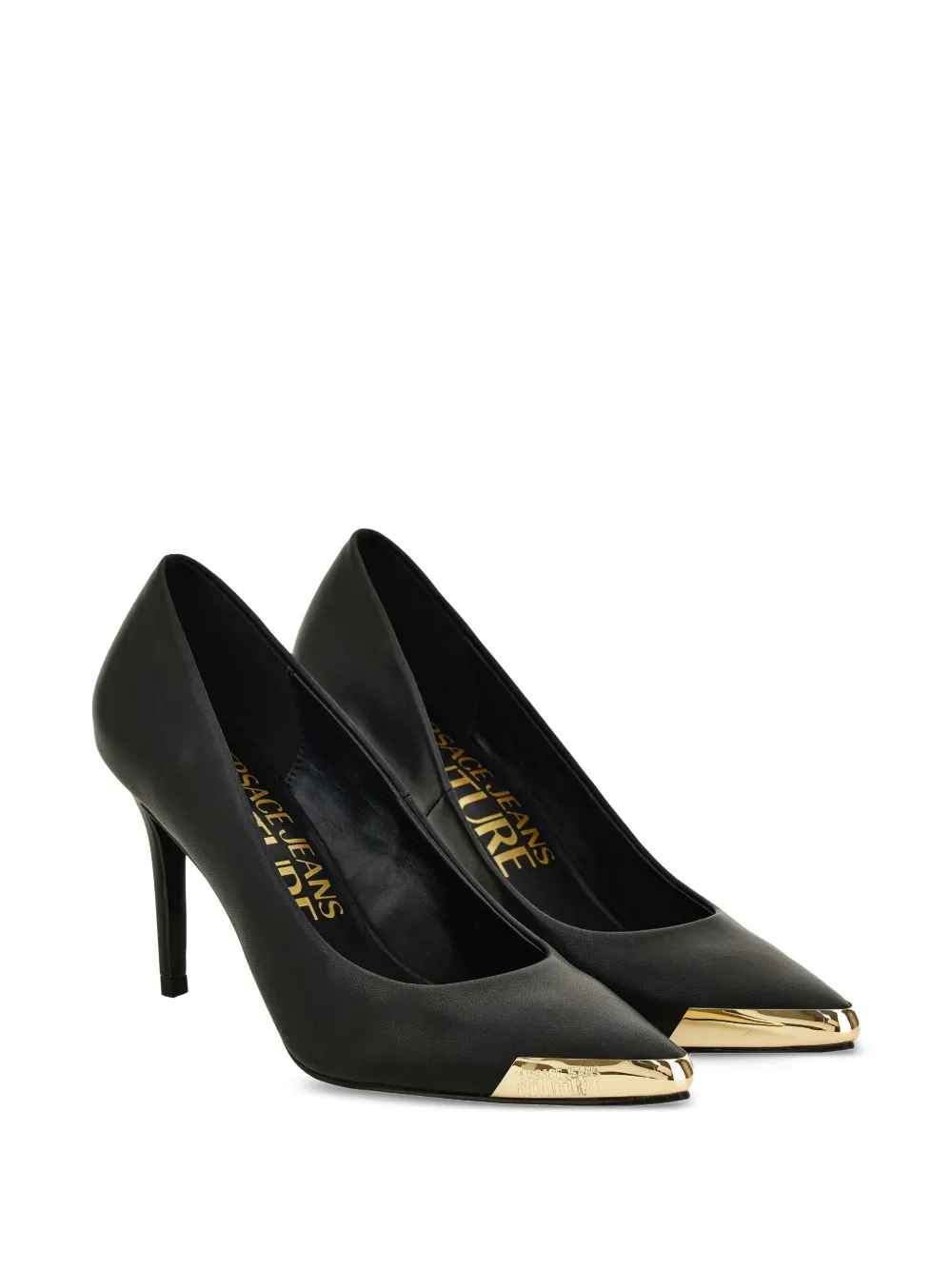 Versace Jeans Couture metallic-toe pumps Black