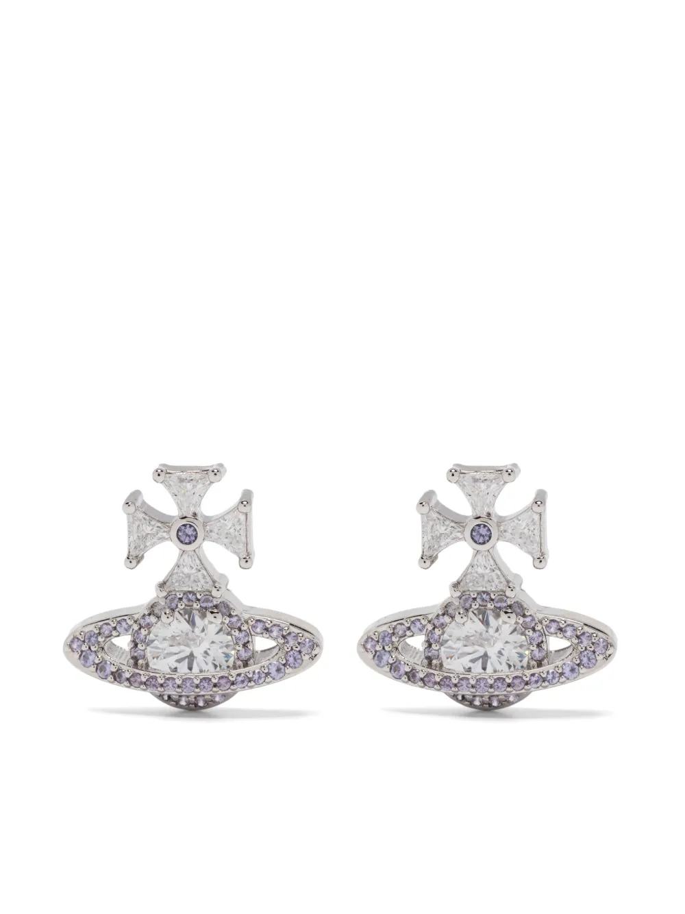 Vivienne Westwood Orb クロス ピアス - シルバートーン Vivienne Westwood Orb クロス ピアス - シルバートーン