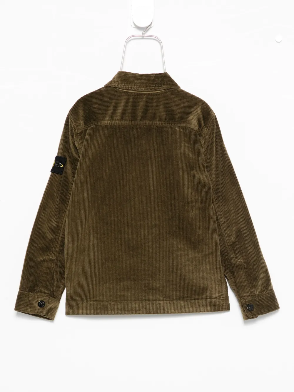 Stone Island Junior Ribfluwelen shirt met Compass-logopatch Groen