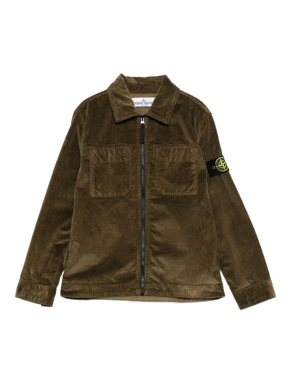 Stone Island Junior Compass-badge corduroy shirt | Green | Image 1