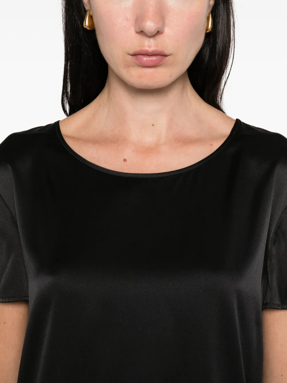 Max Mara Satijnen top Zwart