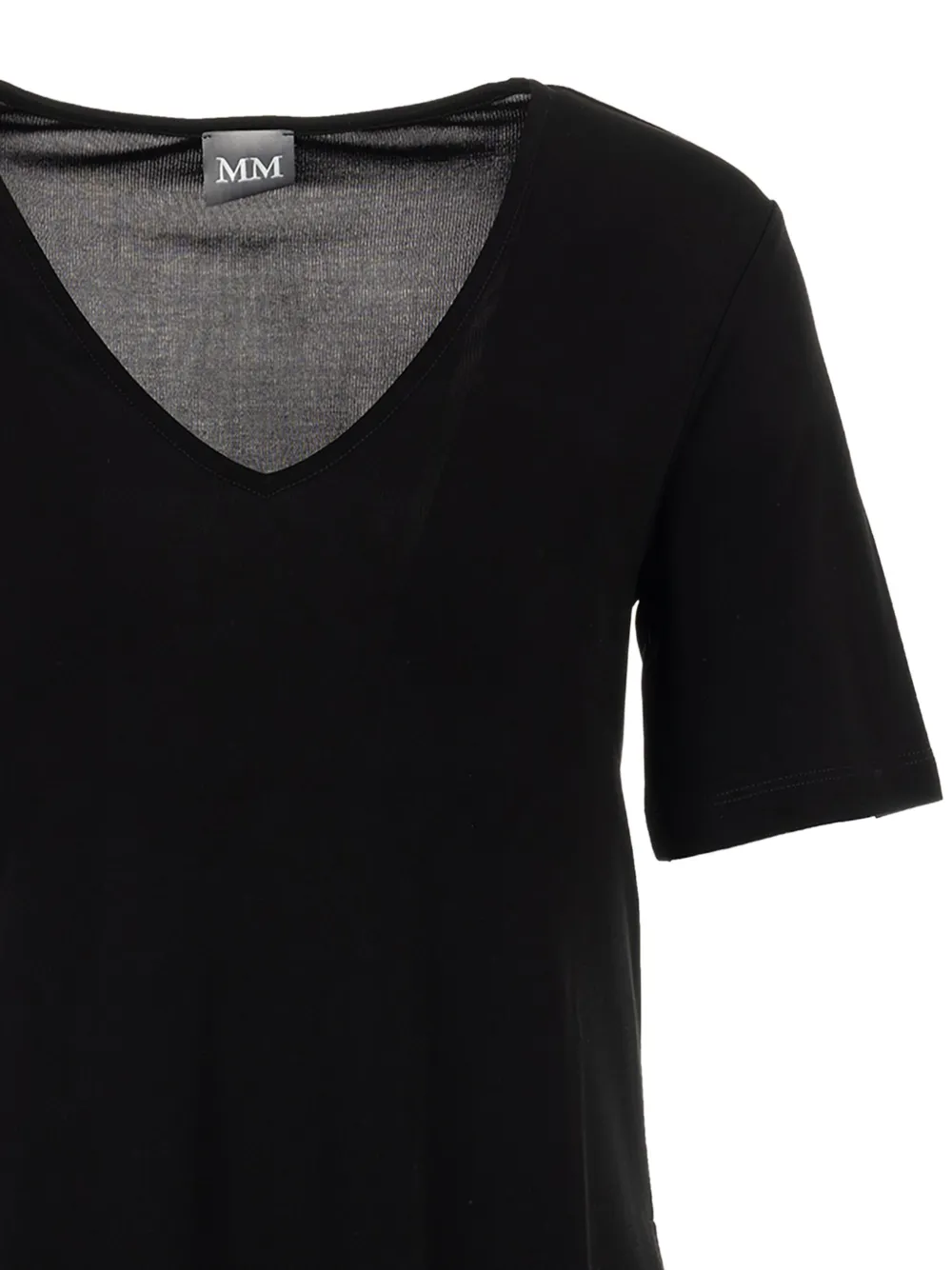 Max Mara Top met V-hals en korte mouwen Zwart