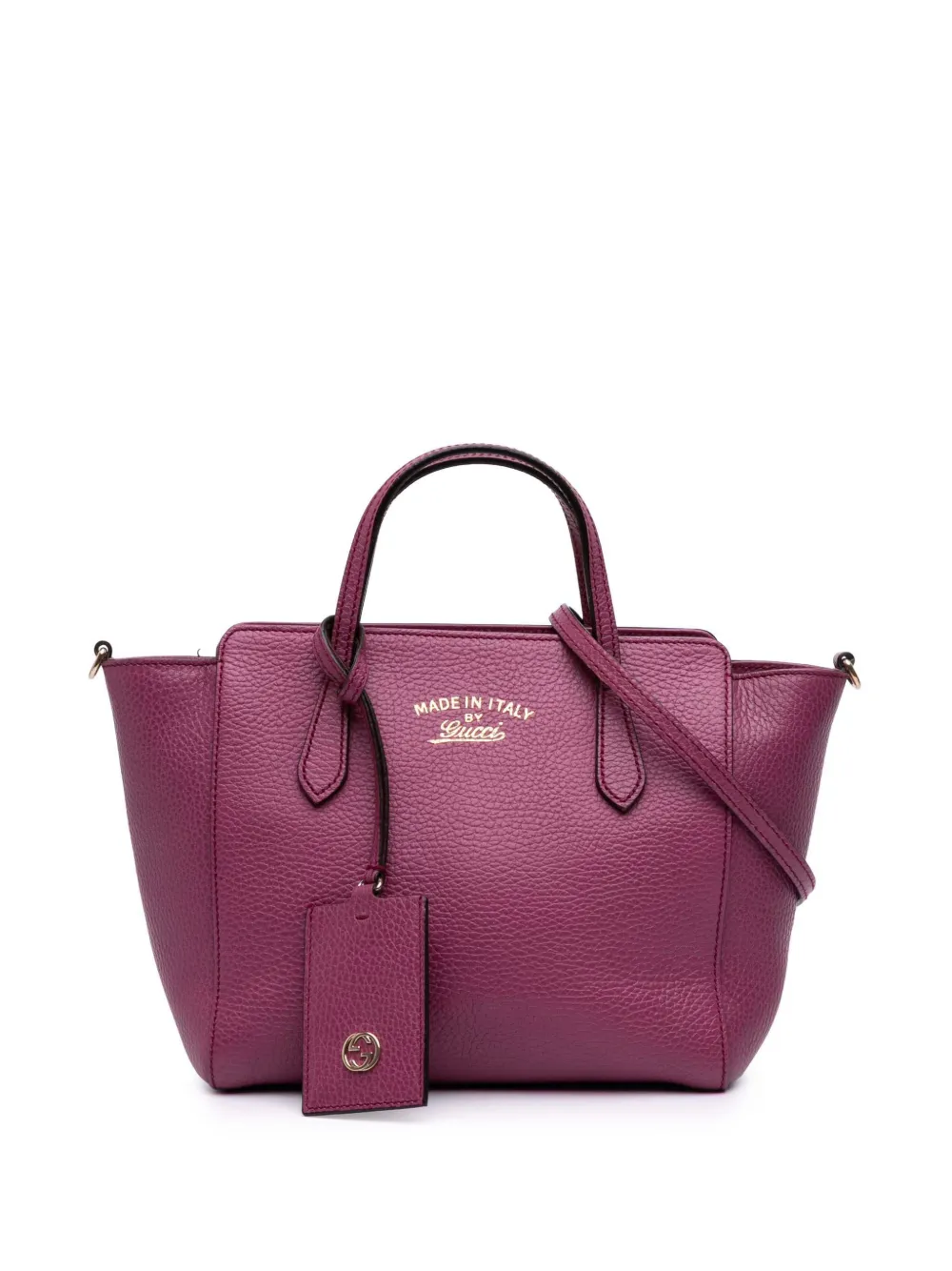 Gucci Pre-Owned 2016-2024 ミニ レザー スウィング サッチェルバッグ - パープル Gucci Pre-Owned 2016-2024 ミニ レザー スウィング サッチェルバッグ - パープル