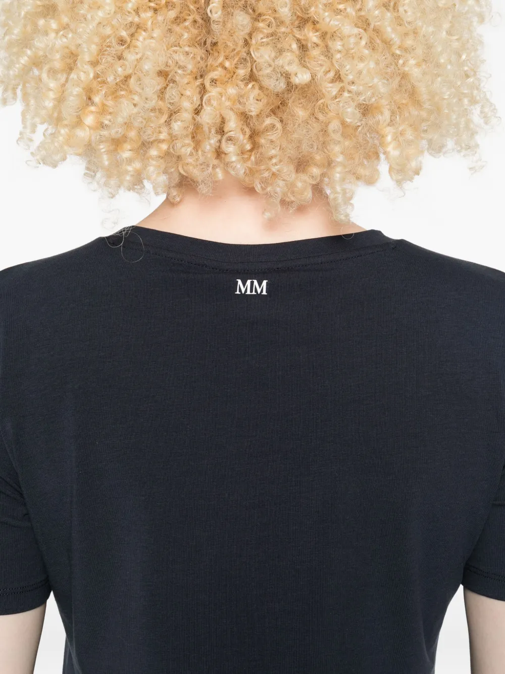 Max Mara Round-neck Cotton T-shirt In Blue