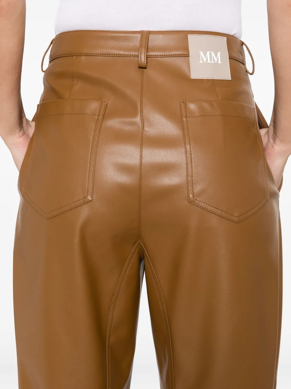Max Mara Broek van imitatieleer Bruin