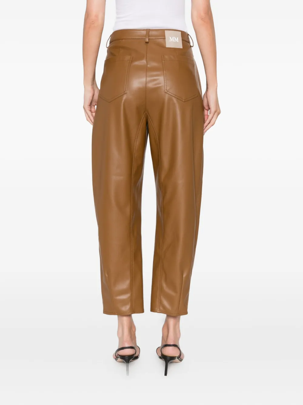 Max Mara Broek van imitatieleer Bruin