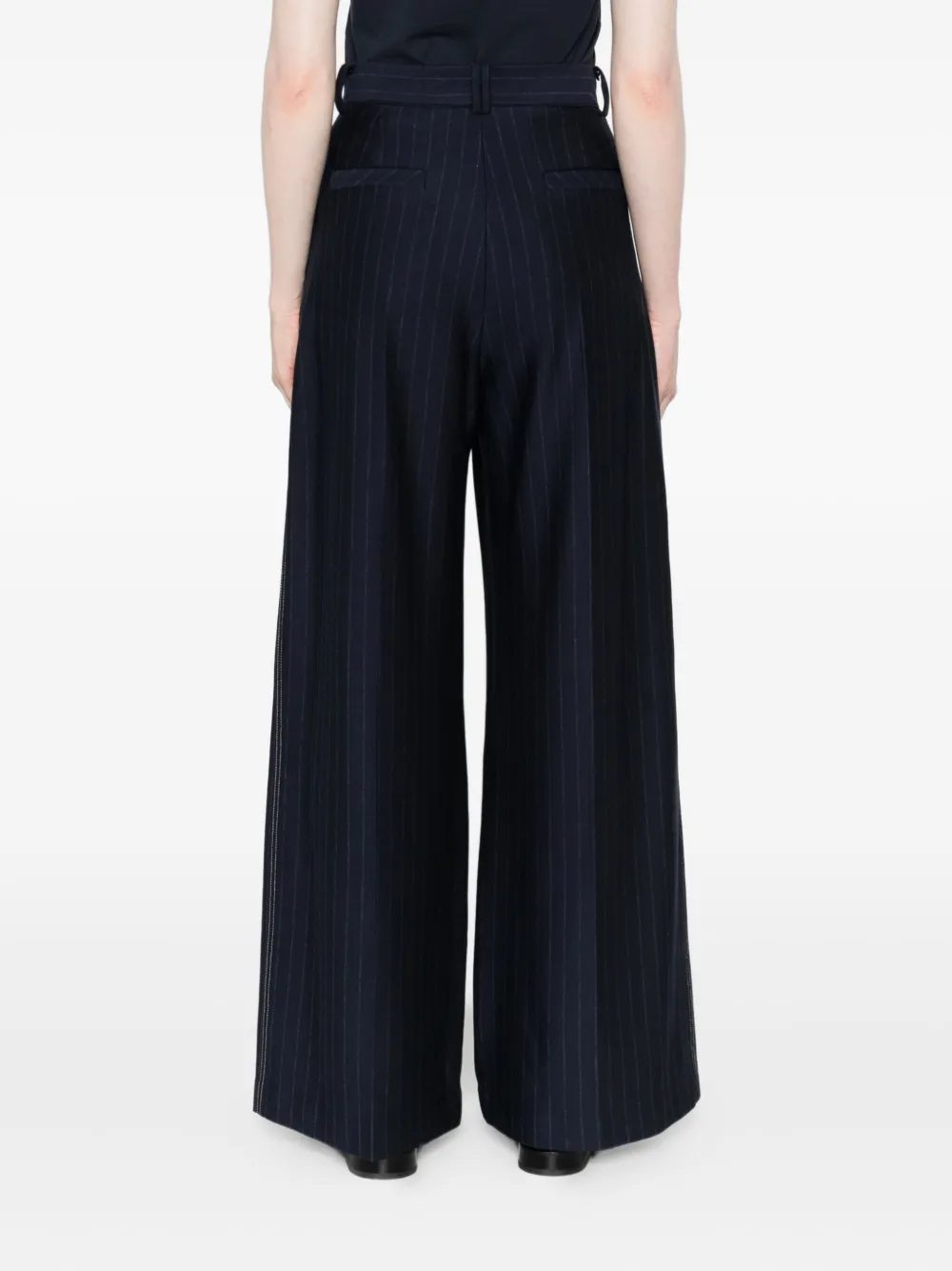 Max Mara Plooibroek met krijtstreep Blauw