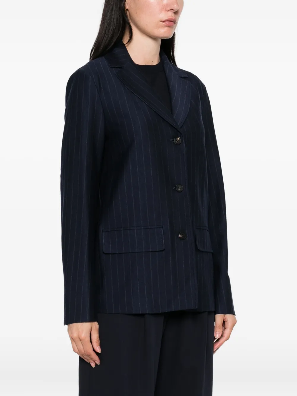 Max Mara pinstripe button blazer Blauw