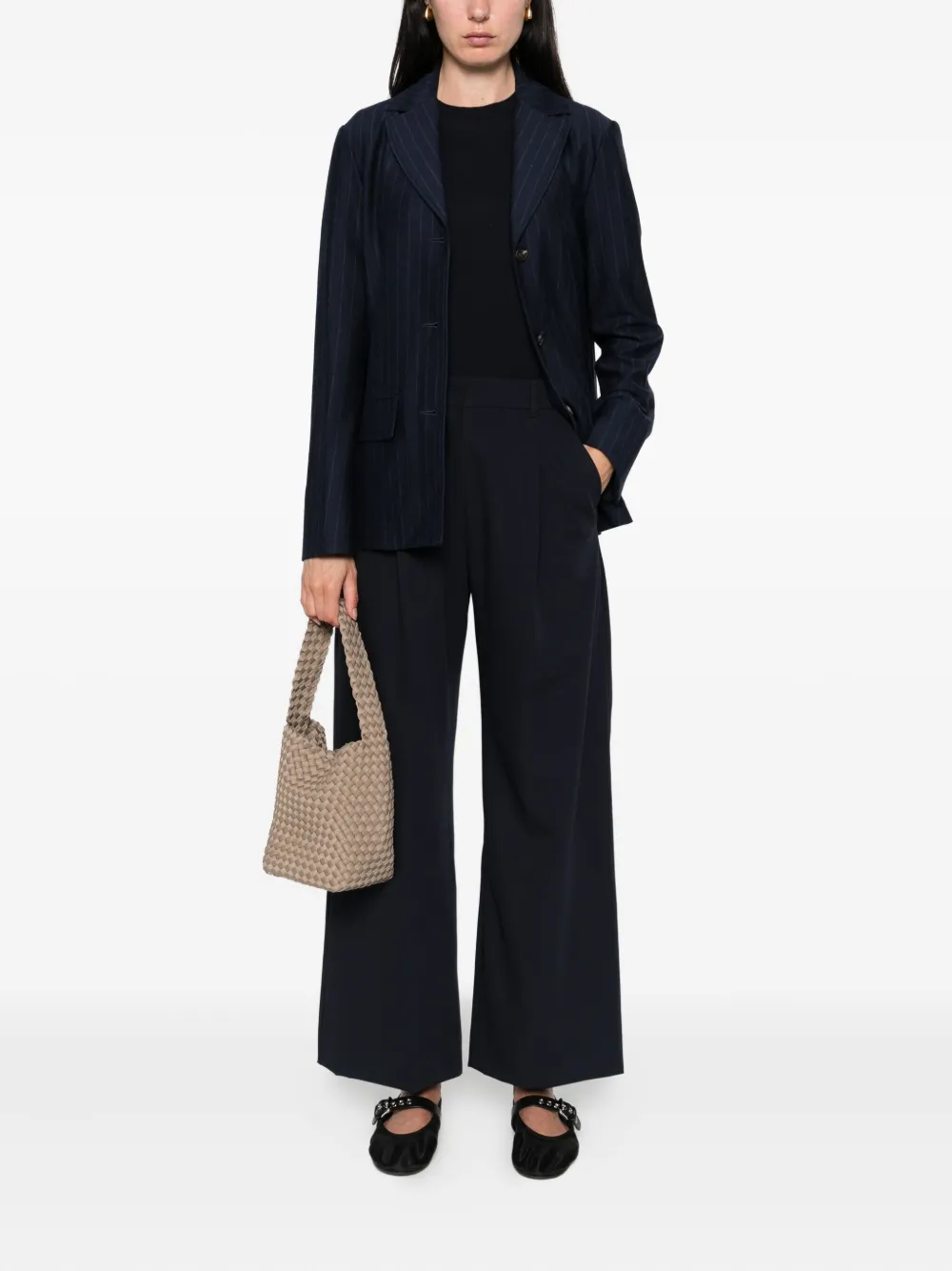 Max Mara pinstripe button blazer Blauw