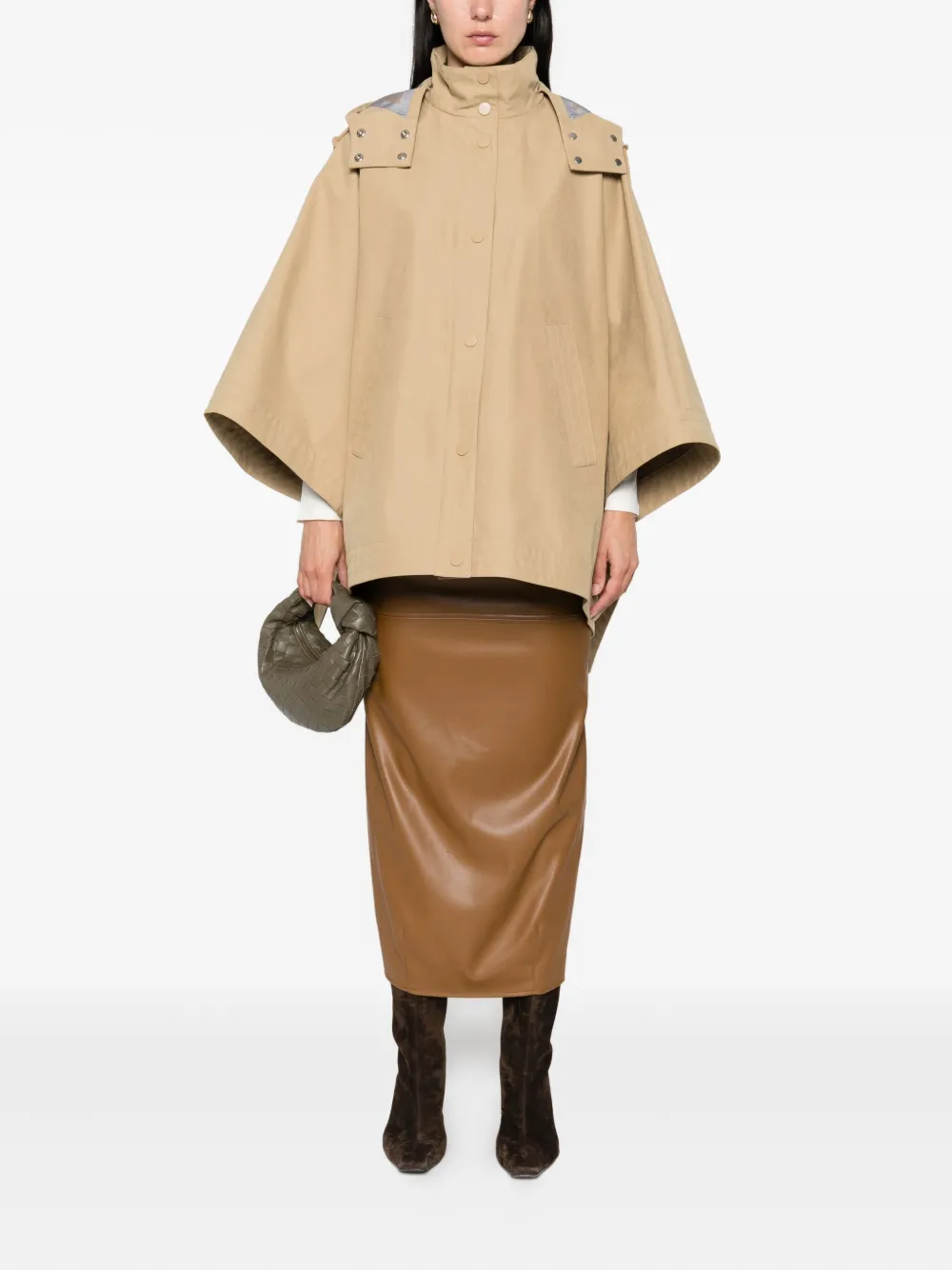 Max Mara hooded button-fastening jacket Beige