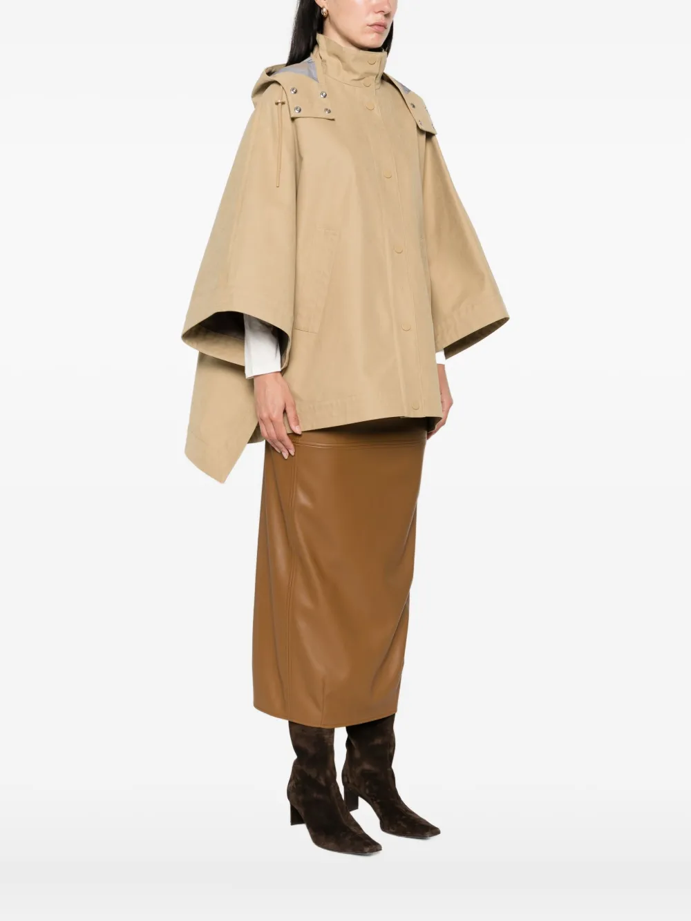Max Mara hooded button-fastening jacket Beige