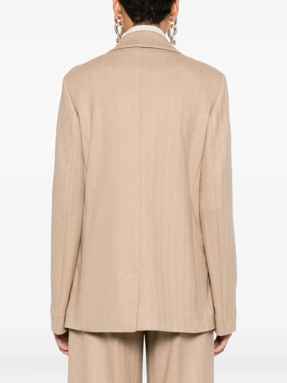 Max Mara Blazer met dubbele rij knopen Beige