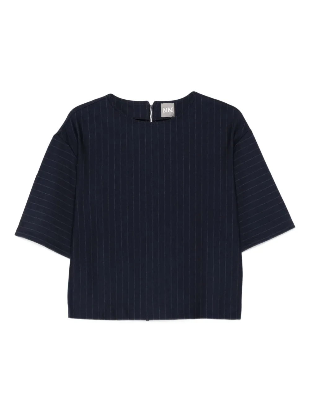 Max Mara ピンストライプ ショートスリーブ トップ - ブルー Max Mara ピンストライプ ショートスリーブ トップ - ブルー