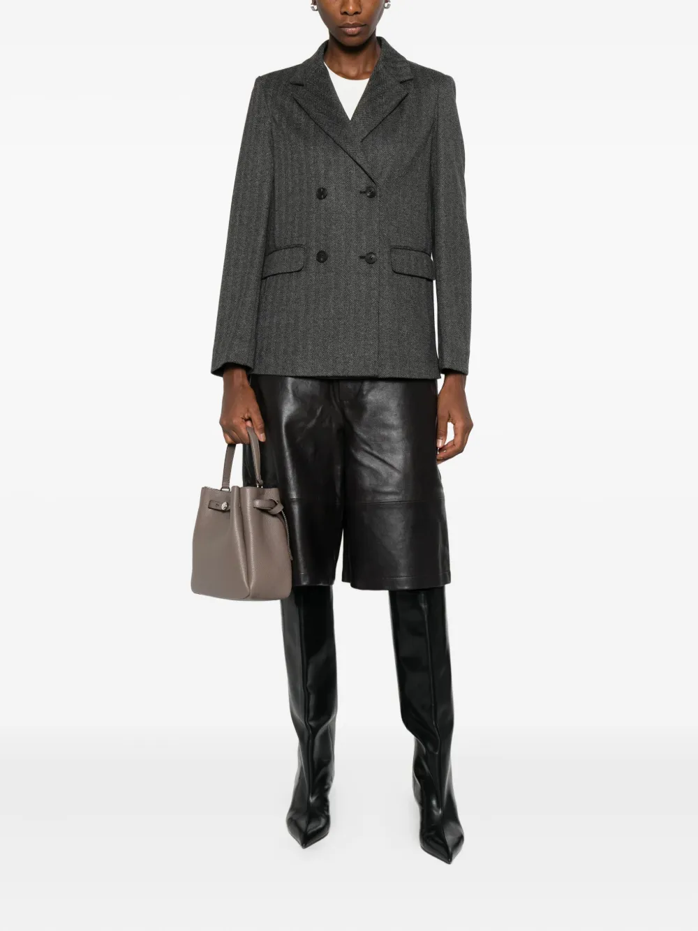 Max Mara herringbone double-breasted jacket | Blazers | Image 2