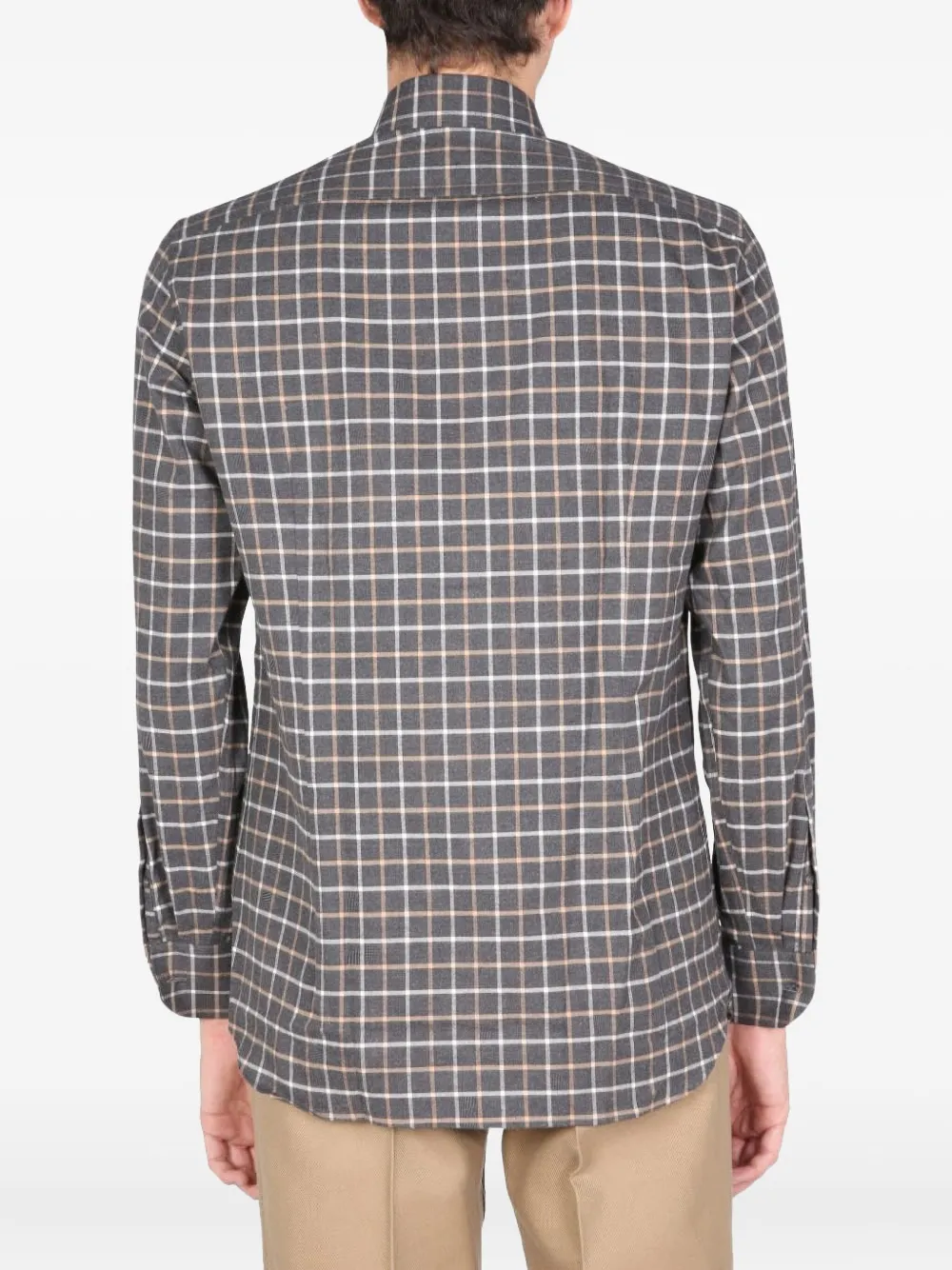 Lardini Geruit overhemd Grijs