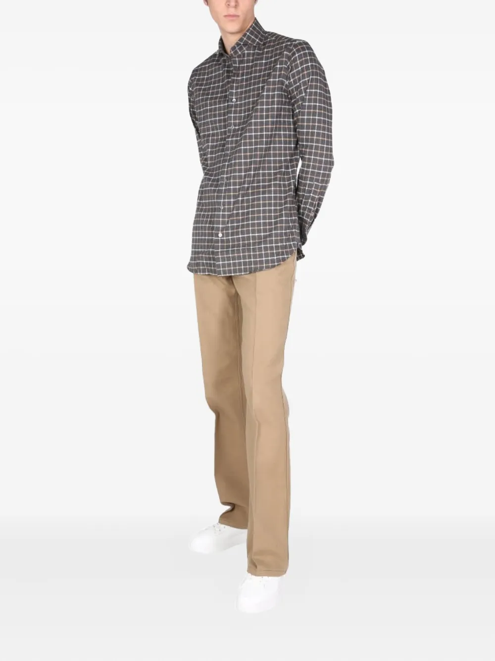 Lardini checked-pattern shirt - Grijs